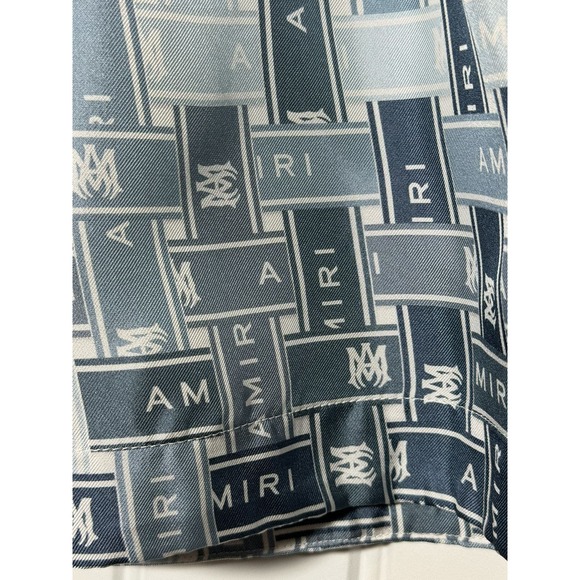 NWT Amiri Logo Print Silk Shorts - Picture 4 of 11